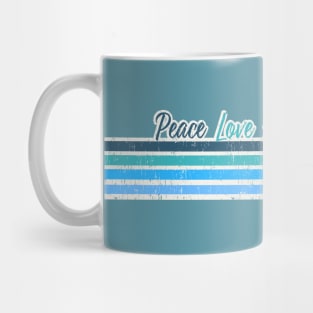 Peace Love Hammock - Blue Retro Stripes Mug